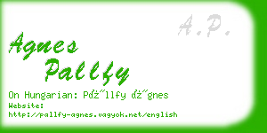 agnes pallfy business card